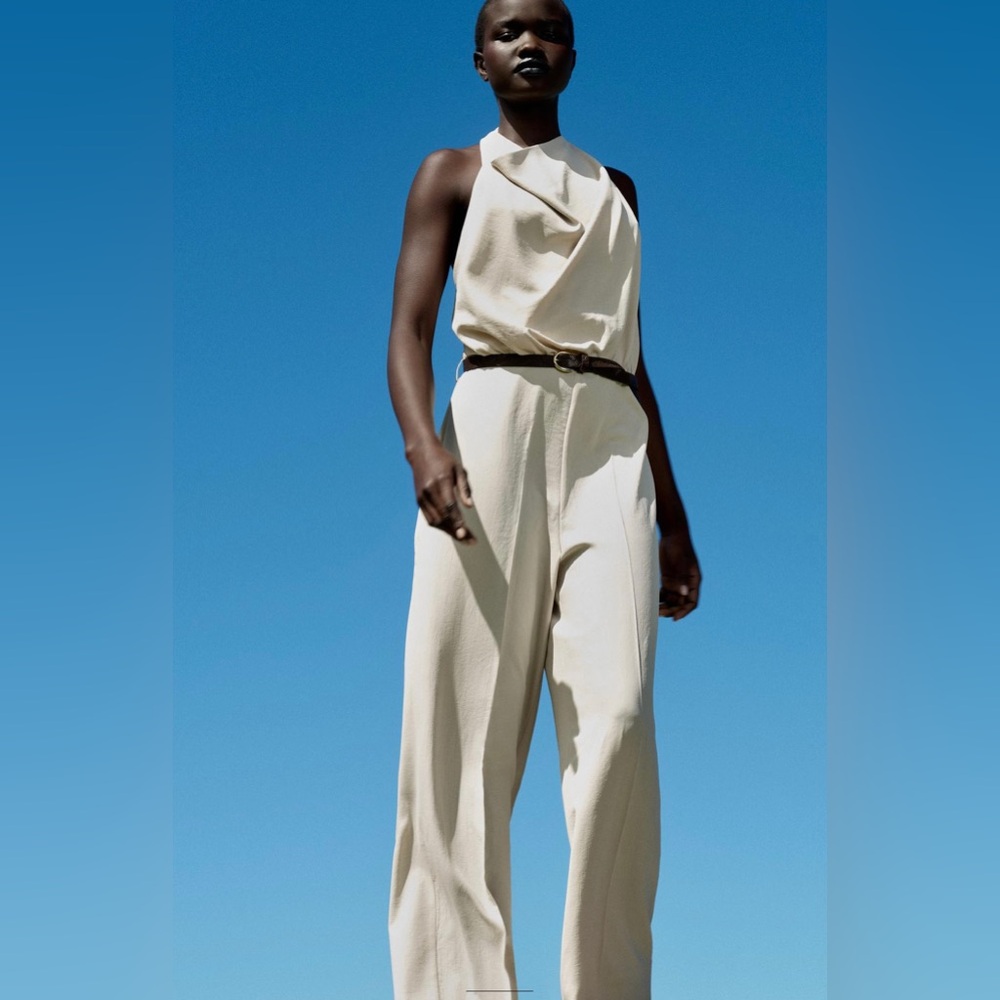 ZARA Halter Jumpsuit with Belt - Medium
